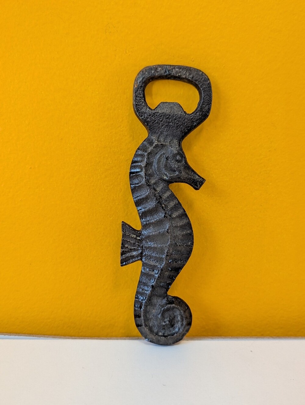 Seahorse Cast Iron Wall Decor Bottle Opener - Black